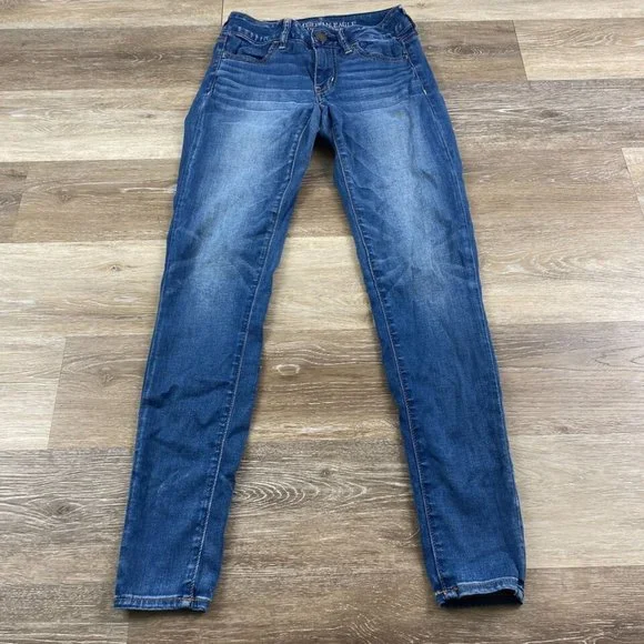 AMERICAN EAGLE Jegging Super Super Stretch Blue Denim Jeans Women's Size 2 - Picture 11 of 11